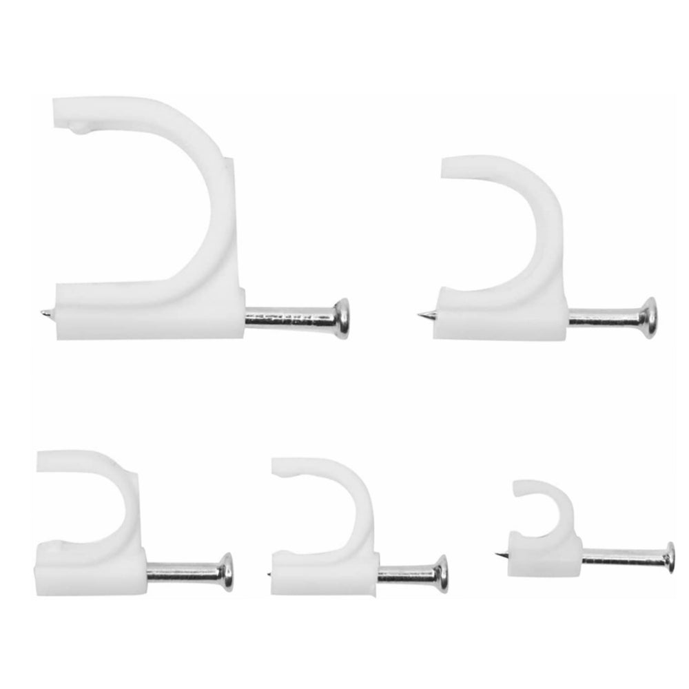 Round Steel Cable Clips Wall PE Cable Clip Nail Line Card for Cement Plastic Cable Clip Nail