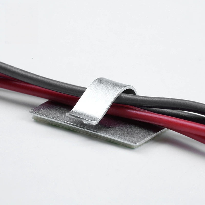 Galvanized Self Adhesive Cable Wire Clip Organizer Holder Cord Management Cable Clamp for Desktop Computer TV Wire Routing