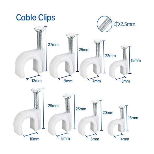 Round Steel Cable Clips Wall PE Cable Clip Nail Line Card for Cement Plastic Cable Clip Nail
