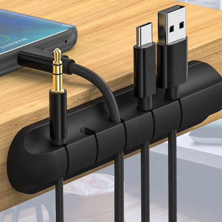 5 Slots Flexible Silicone Cable Clip Winder Desktop Cable Organizer