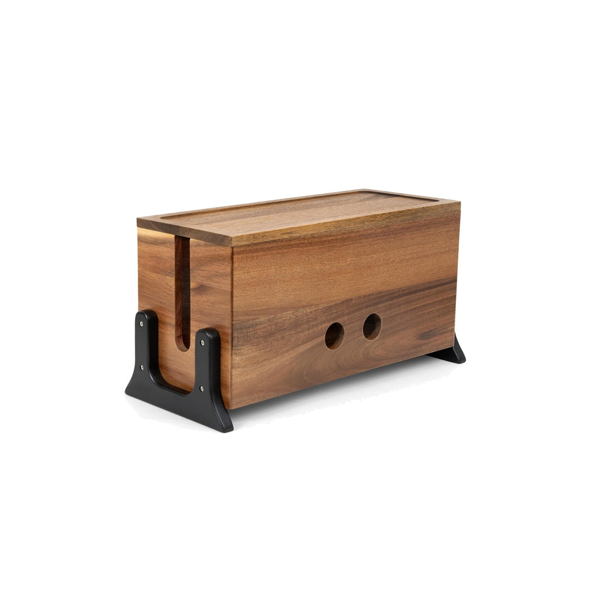 Large Wooden Power Strip Cord Hideaway Cable Organiser Storage Desktop Cable Management Box for Tv Wires