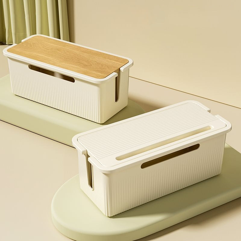 Countertop Cable Storage Hider Boxes Plastic Cord Management Organizer Lids for Bathroom Living Room Tools Use for Desk