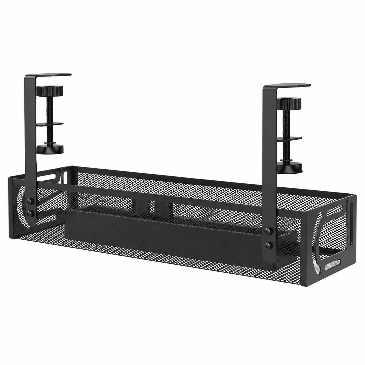 No Drilling Under Desk Metal Cable Management Tray Under Desk with Clamp