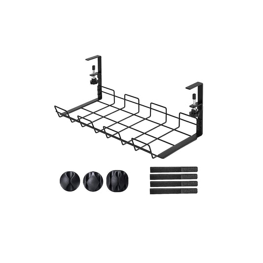 Metal No Drill Table Cord Holders Storage Rack Wire Cord Organizer Basket Under Desk Cable Management Tray