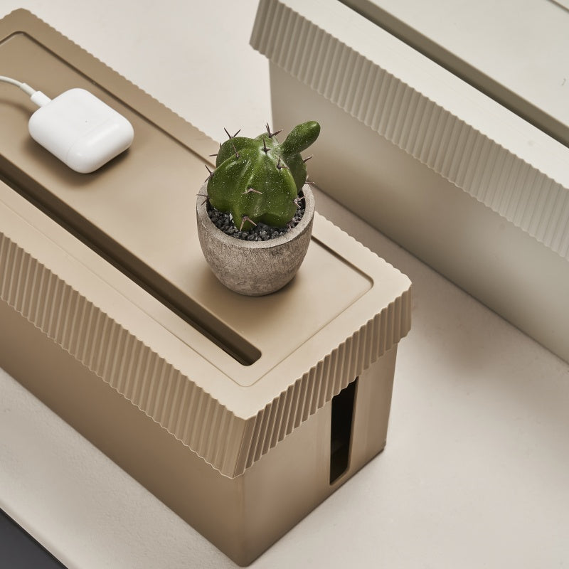 Small Home Cable Management Storage Box Plastic Organizer Rack with Lid for Wire Management