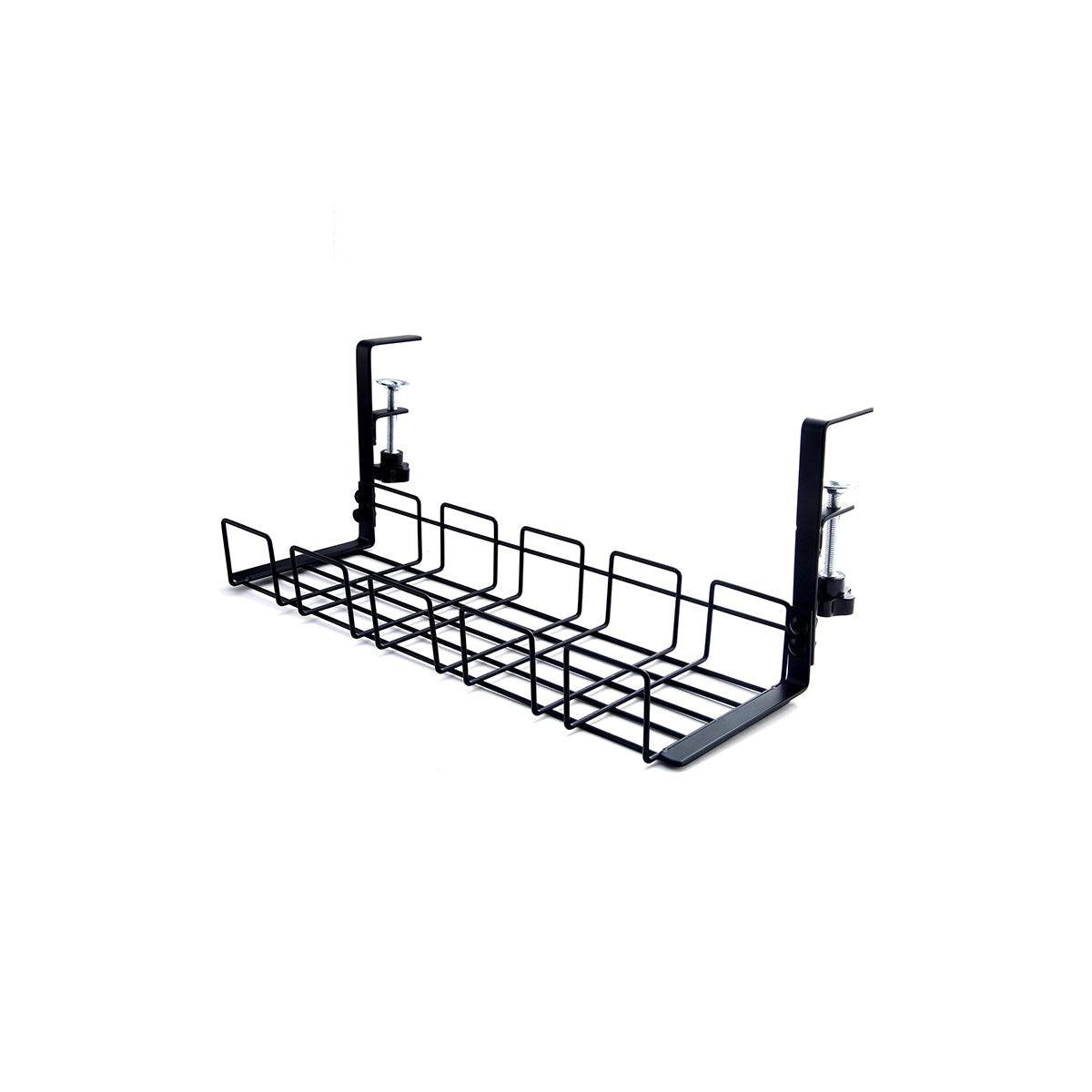 Retractable Cord Organizer for Desk No Drill Cable Tray Basket Sturdy Metal Under Desk Cable Management Tray with Clamp